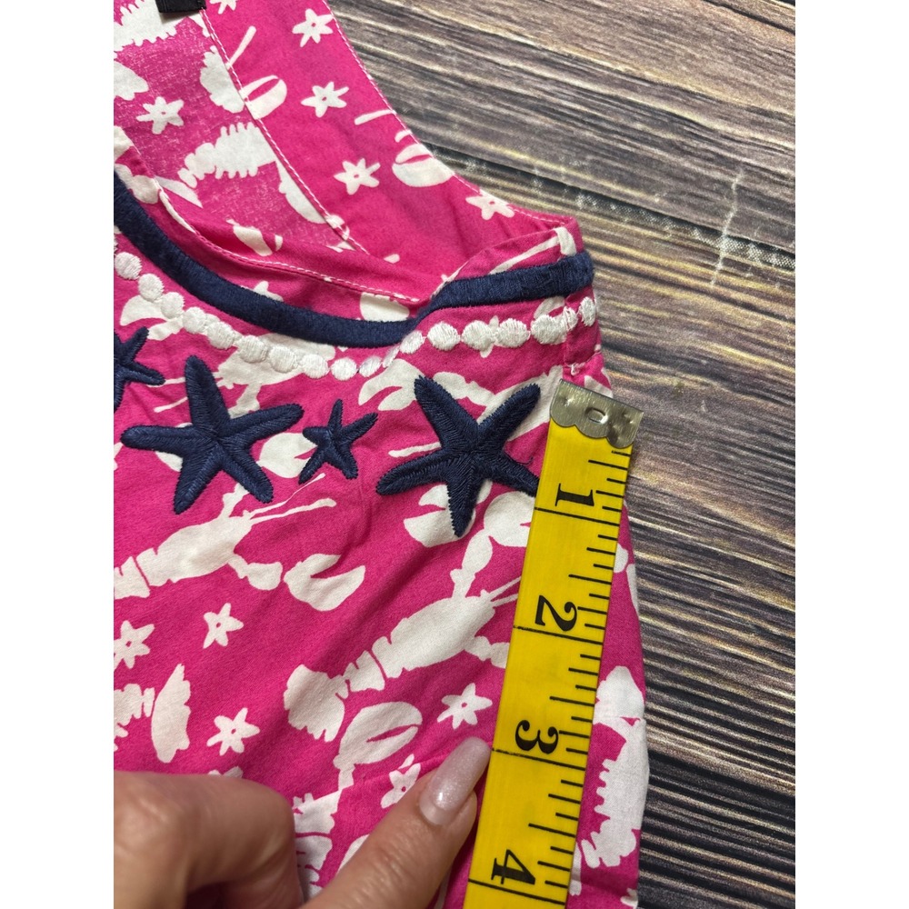 Talbots Tunic Top Womens 1X Pink Lobster Starfish Cotton Nautical 3/4 Sleeve - Picture 10 of 14